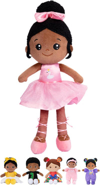 OUOZZZ Soft Baby Doll 12.6" Yellow Bee Dress Snuggle Buddy Doll – Fun for Kids & Family - E-nevaeh02 Pink Ballerina