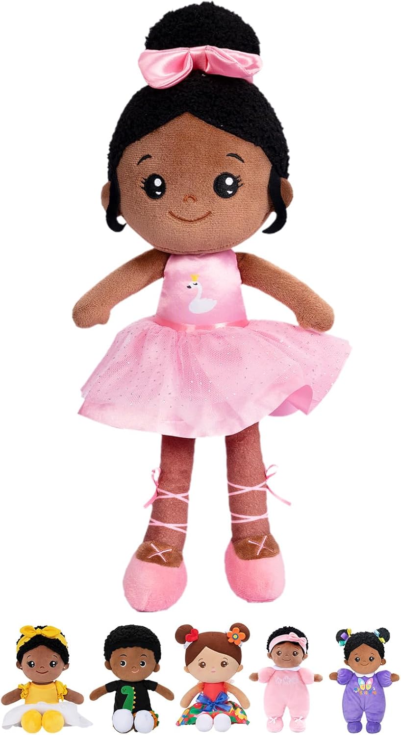 OUOZZZ Soft Baby Doll 12.6" Yellow Bee Dress Snuggle Buddy Doll – Fun for Kids & Family - E-nevaeh02 Pink Ballerina