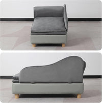 Pet Bed Sofa, Puppy Bed with Storage, Small Dog Couch with Removable & Washable Cushion, Comfy Pet Couch Bed for Cats & Puppy (Gray)
