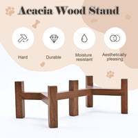 SPUNKYJUNKY Ceramic Dog Bowls with Acacia Wood Stand - 28.74 oz / Black - image 4