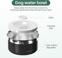 Gardner Pet Dog Bowls 1 Gallon Stainless Steel Dog Water Bowl – Essentials for Dogs - Black / Large (3.85L) - image 3