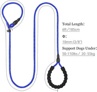 Slip Lead for Dogs, No Pull Training Leash, Padded Handle – Essentials for Dogs - M-3/8"x6'(50-110lbs) / Navy Blue - image 2