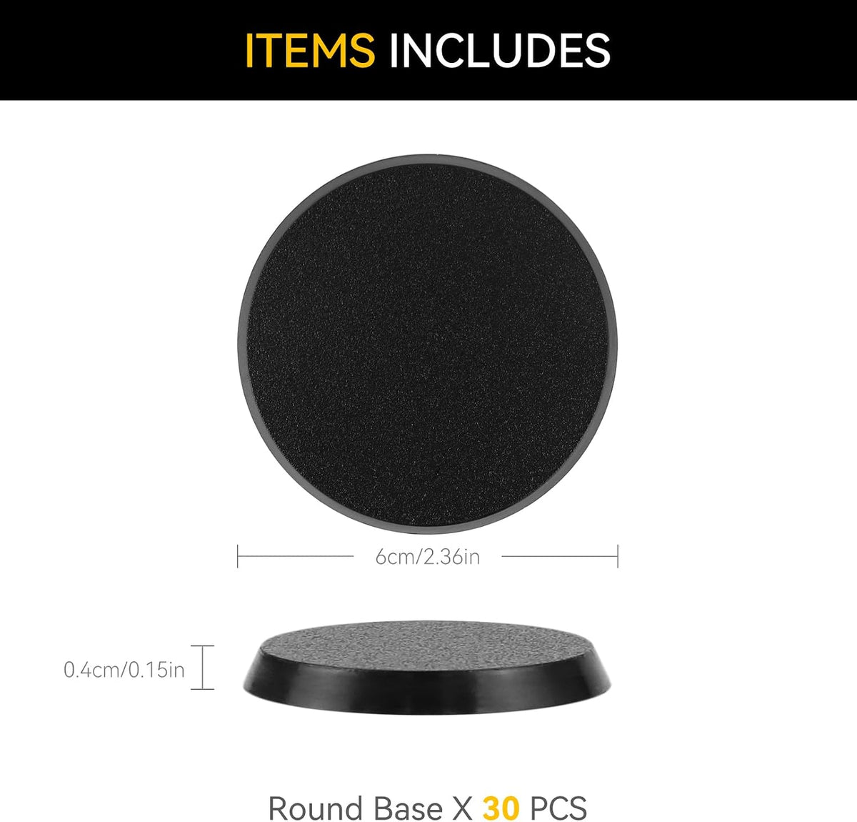 FIGURESLAB 100 black textured plastic miniature bases in 7 sizes - view 19