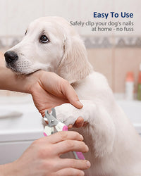 Dog Nail Clippers U10.1, Dog Nail Trimmer Large Breed with Quick Sensor, Razor Sharp Blade - #11 Rose Pink - image 2