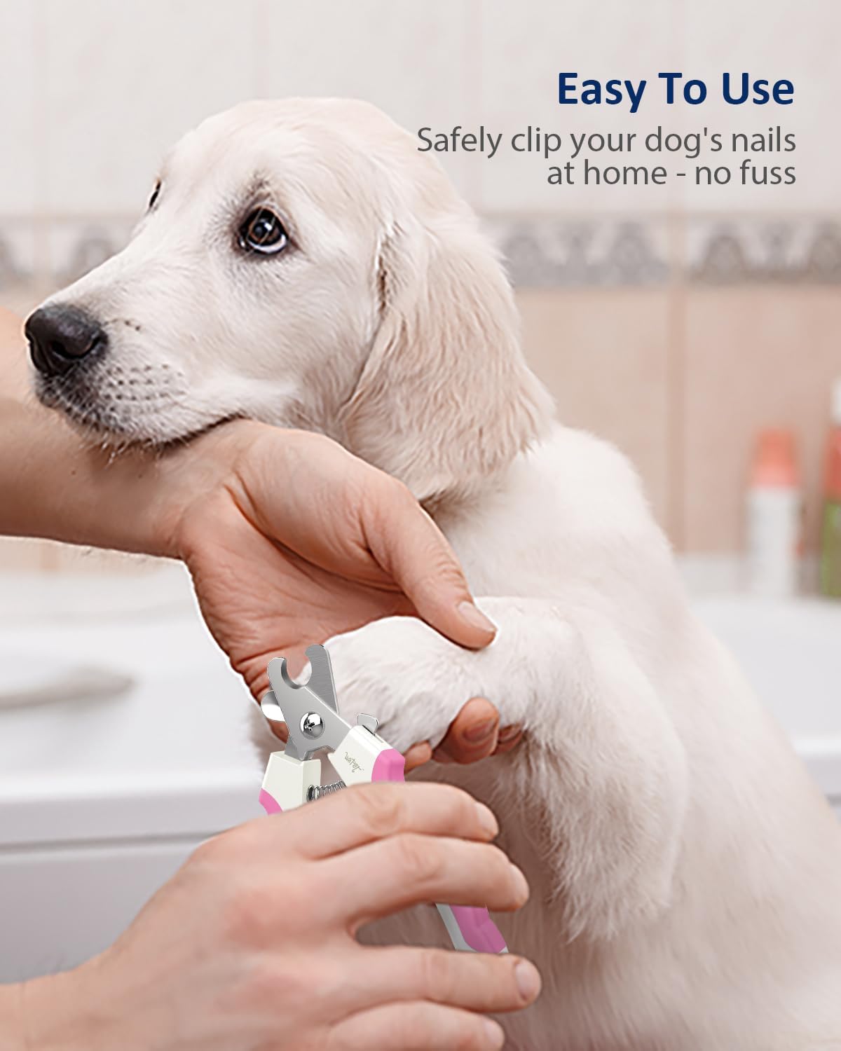 Dog Nail Clippers U10.1, Dog Nail Trimmer Large Breed with Quick Sensor, Razor Sharp Blade - #11 Rose Pink - image 2