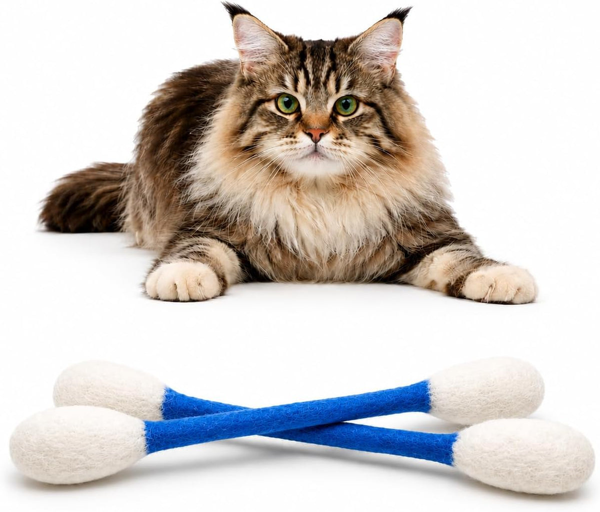 Glaciart One XXL Swabs Cat Toys with Catnip, 2 Pk - Blue Swabs / XXL