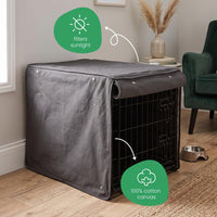 Molly Mutt Tan Dog Crate Cover, Non-Toxic & 100% Cotton - I'm a Realist / 48.0"L x 30.0"W x 33.0"H - image 4