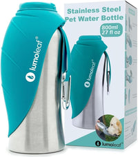 LumoLeaf Portable Dog Water Bottle 27 OZ - Blue