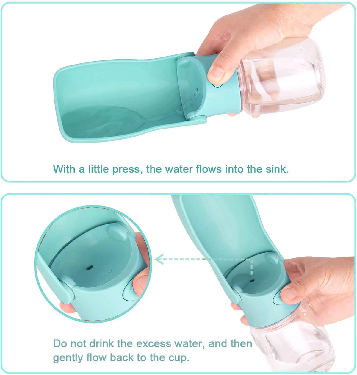 Portable Dog Water Bottle - Blue / 12oz - image 4