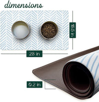 CROXTON & CO. Non-Slip Faux Leather Pet Feeding Mat for Dog Bowls - Herringbone - image 2