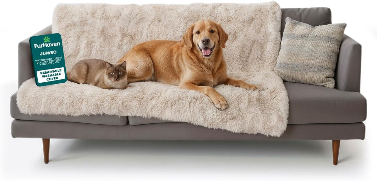 Furhaven Waterproof Throw Blanket for Dogs & Indoor Cats - Driftwood / X-Large
