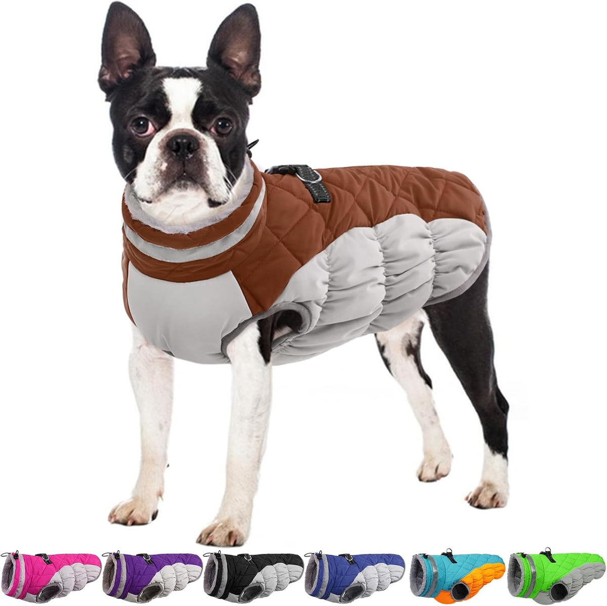 Dog Winter Jacket Cozy Reflective Waterproof Windproof Warm Pet - Medium / Brown