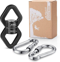 Black Swing Swivel, 30 KN Safest Rotational Device Hanging Accessory – Fun for Kids & Family - 30 KN / Black