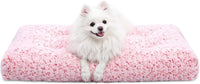 KSIIA Washable Dog Bed Medium Size Dog Crate Bed Plush Pet Mat - Pink / 29.0"L x 21.0"W x 3.0"Th