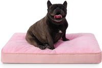 Large Plush Dog Bed for Crate with Washable Cover, 35x22 - 29.0"L x 18.0"W x 3.0"Th / Pink
