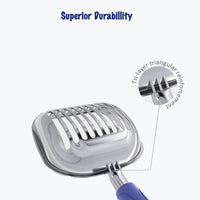 Cat Litter Scoop, Aluminum Alloy Sifter, Kitty Metal Scooper - Large / POLISHED Aluminum \ #01 Blue Handle - image 3