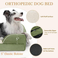 Comfort Expression Orthopedic Dog Beds for Jumbo Breed Large Dogs, Jumbo Dog Beds Waterproof, PV Washable Pet Sofa Couch with Removable Cover & Non-Slip Bottom(Light Green)