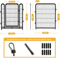 Dog Playpen 48 inch 8 Panels Total 17.7 Ft Dog Fence Outdoor - 32''(H)-4panels-8.9ft(L) - image 2