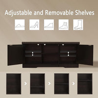 DINZI LVJ Shoe Bench, Entryway Storage Bench with Doors, Cushion, 2-Tier Shoe Rack with 6-Cubby, 39.4”L x 13.8”W Shoe Organizer Cabinet, Adjustable Shelf, Living Room, Bedroom, Espresso with Rattan