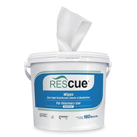 REScue One-Step Disinfectant Cleaner & Deodorizer Wipes for Vet Use – Cleaner for Kennels, Litter Boxes, Vet Offices, Pet Grooming Surfaces – Extra Large Wipes, 160-Count Wipes Bucket (1 Pack)
