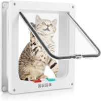 Cat Door for Interior Exterior Door, 4-Way Locking Flap – Essentials for Cats - Medium