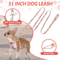 SlowTon No Pull Dog Harness with Leash for Small Medium Dogs - XX-Small(2.2-6lb) / Flower - image 3