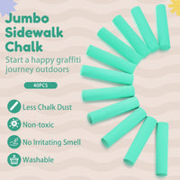 Fulmoon 40 pieces jumbo round white sidewalk chalk for kids - view 19