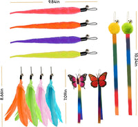 Cat Toys for Indoor Cats, 13 Packs Interactive Cat Wand Toy Set – Essentials for Cats - Multicolor / 13 Packs B - image 3
