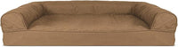 Furhaven Orthopedic Dog Bed for Large/Medium Dogs w/ Removable Bolsters & Washable Cover, For Dogs Up to 55 lbs - Quilted Sofa - Toasted Brown, Large