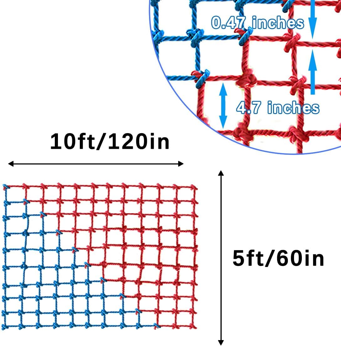 JumpTrzz polyester climbing cargo net for kids hung on a backyard swing set - view 12