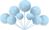 ZHUOWEISM ball cake toppers, 24 mini balloon picks in blue, gold and white - view 30