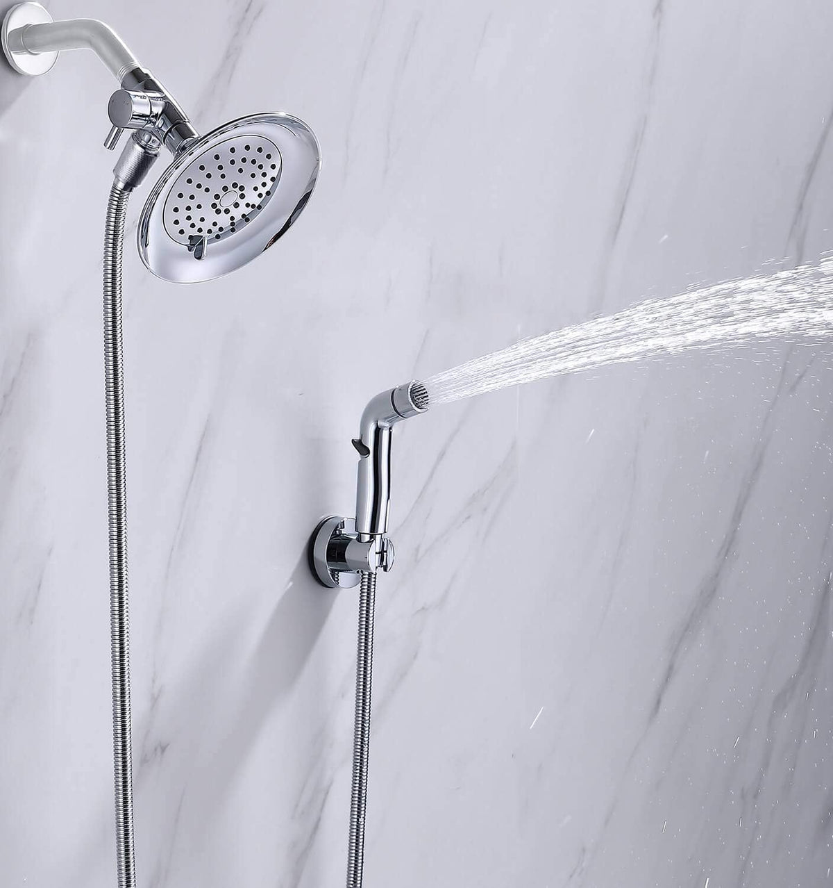 G-Promise 2 Mode Dog Shower Attachment with Extra Long Hose Adhesive - 100 Inch Hose / Chrome - image 3