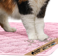 GORILLA GRIP Cat Litter Mat, Coiled Mesh Trapping Mats - X-Small (17" x 11") / Light Pink