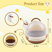 Hamster Carrier Cage Portable Cages Small Animals Carry Travel Case - 【Brown】 - image 2