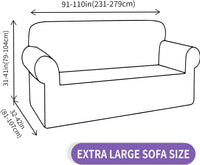 Super Stretch Couch Cover Universal Sofa Covers with Elastic Bottom - Yarn Dyed - Black and White / X-Large (92"-115") - image 3