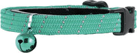 Reflective Breakaway Cat Collar with Bell, Safe Design - Green