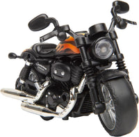 CYYSFIVQZ black 1:14 die cast pull back toy motorcycle with lights and sounds - view 3