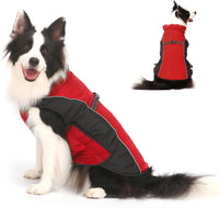 Gimilife Dog Coat, Waterproof Reflective Warm Dog Jacket Clothes for Winter – Essentials for Dogs - Red / XL ( 42-65 LB | 20.47"Neck Girth )