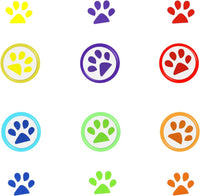 AHKUNMT 36 paw print self inking stampers in red, yellow, blue, green, orange and purple - view 4