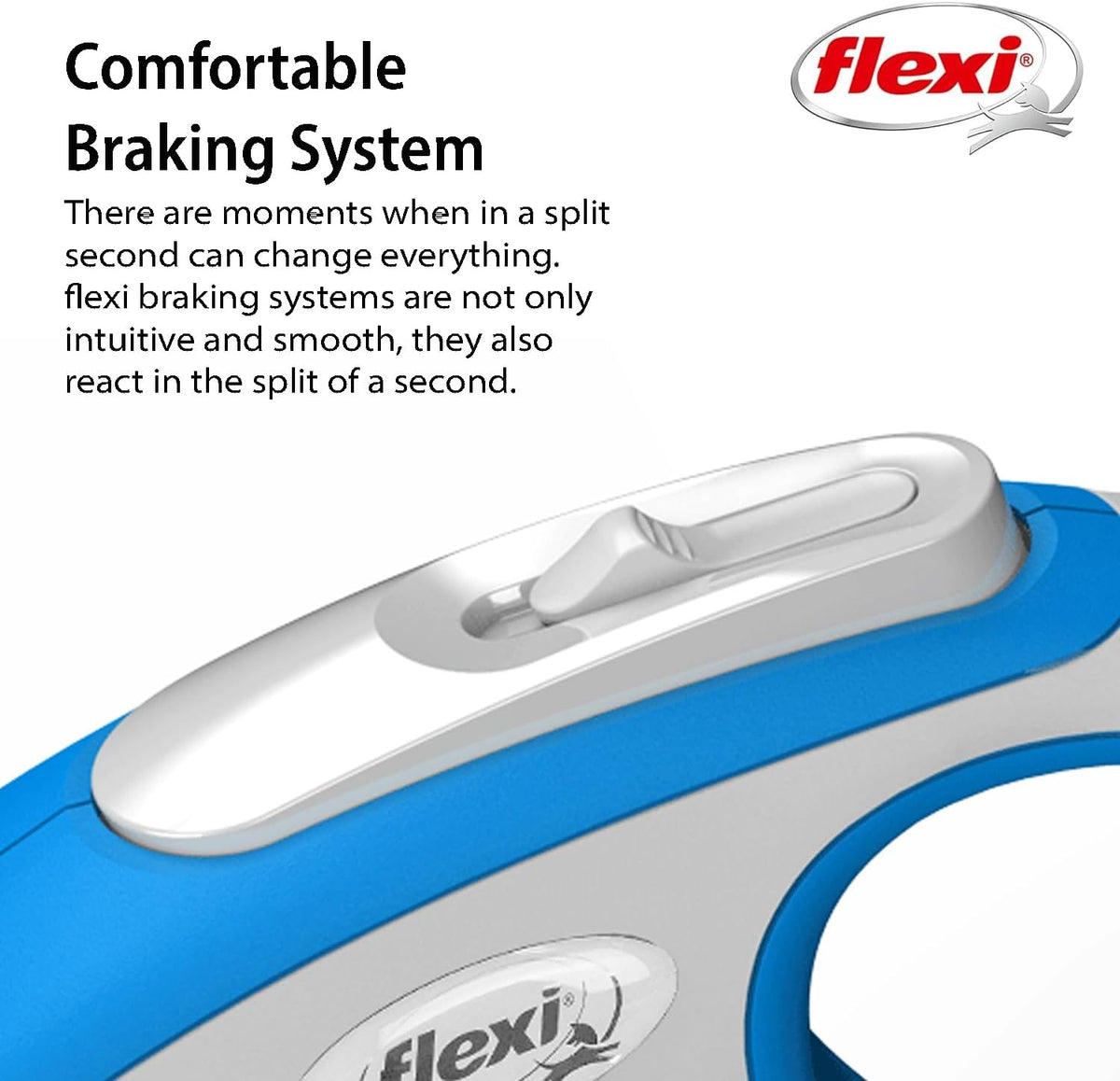 FLEXI Comfort Tape Retractable Dog Leash - Medium - 16 Feet / Blue - image 2