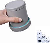 Leatherette Dice Cup with Lid Includes 6 Dices - Lakeblue - image 3