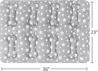 Dog Crate Mat (36" X 23") 2 Pack, Soft Dog Bed Mat with Cute Stars, Personalized Dog Crate Pad, Anti-Slip Bottom, Machine Washable Kennel Pad, Grey
