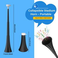 Stadium Horn Vuvuzelas Soccer Noisemakers Collapsible Blow Trumpet - Black - image 2
