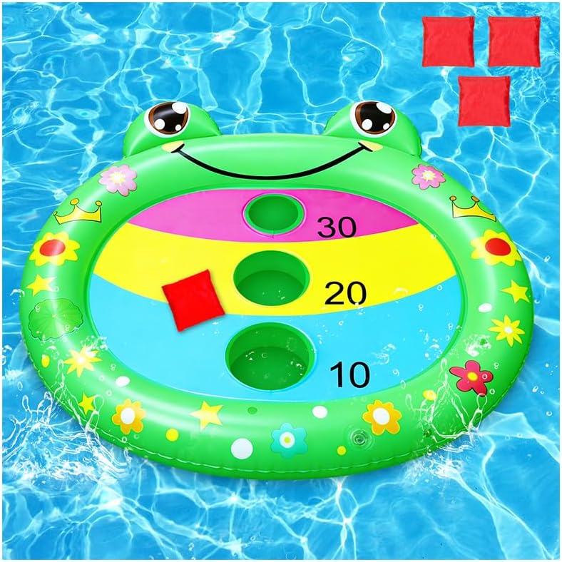 JOINBO inflatable shark pool cornhole board floating with 3 bean bags - view 5