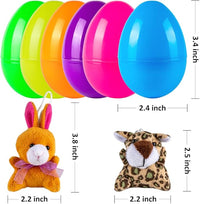 Sofier Plastic Easter Eggs with Animal Toys 12pcs Filled Easter Eggs 3.4" Easter Basket Stuffers Easter Egg Fillers Kids Classroom Gift Exchange Party Favors