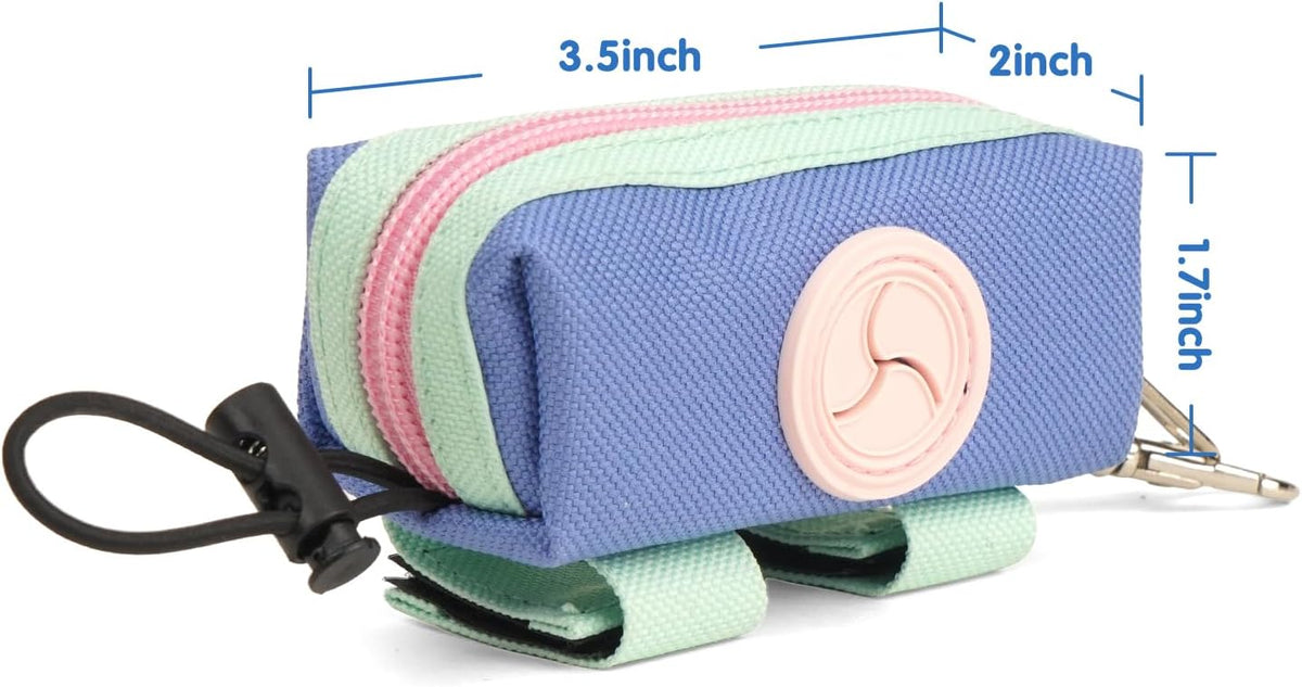 Dog Poop Bag Holder for Leash, Large-Capacity Canvas Pouch - Light Green - image 3