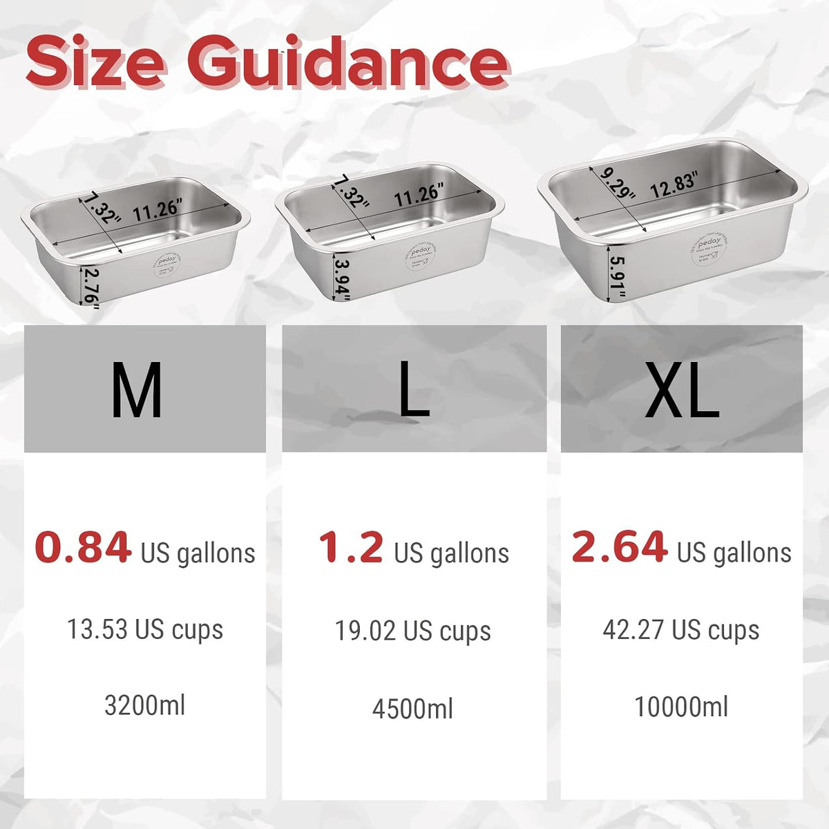 PEDAY 2.64 Gallon Extra Large Dog Water Bowl - 1.2 gallon / Silver Classic - image 3