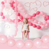PartyWoo 100 white 6 inch linking balloons for garlands and arches - view 32