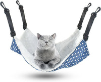 Pet Hammock for Cage Reversible Cat Hanging Hammock Soft Hanging Bed
