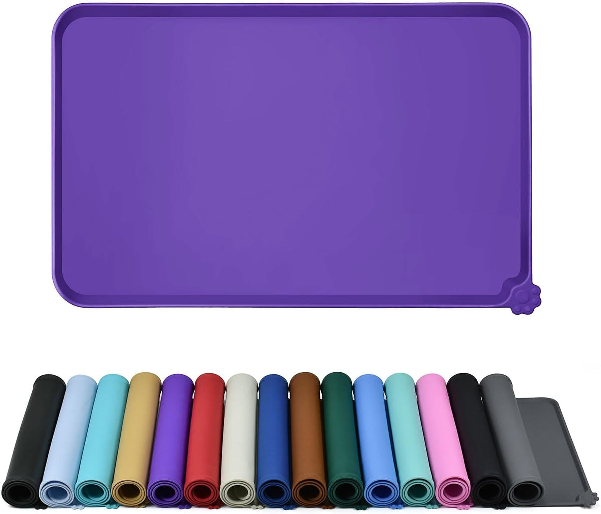 Reopet Silicone Pet Feeding Mat - Purple / 18.5" x 11.5"